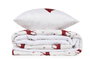 L'essentiel linge de maison Geyik - Juego de colcha individual Rojo clarete y Blanco